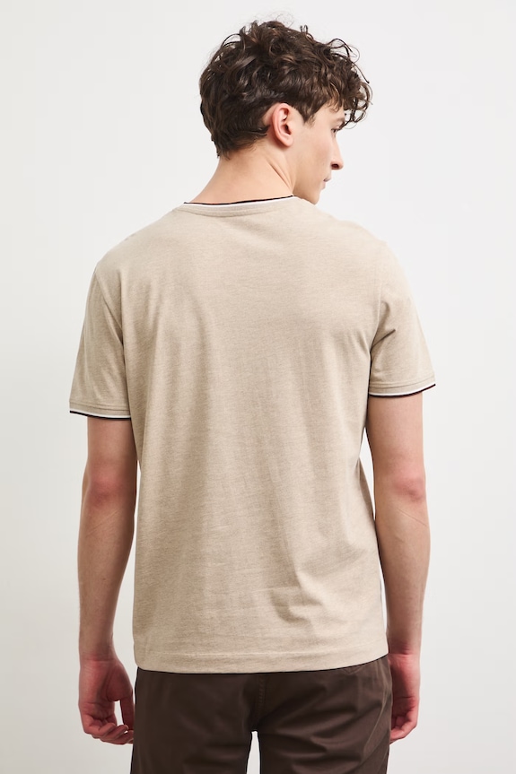 Odzież T-shirt męski gładki RS26-TSM092 beżowy