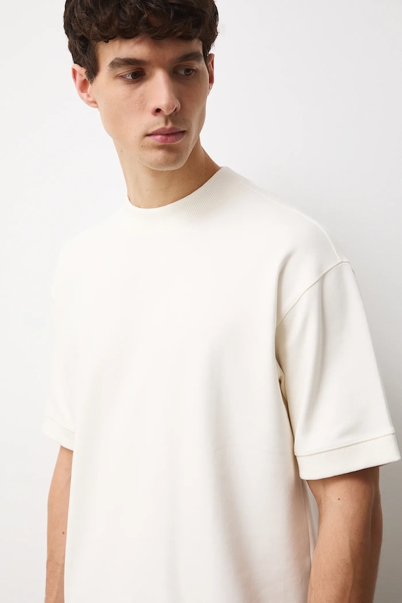 T-shirt męski interlock gładki gładkie beżowy RS26-TSM100