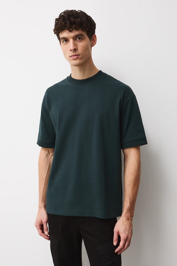 T-shirt męski interlock gładki gładkie turkusowy RS26-TSM100