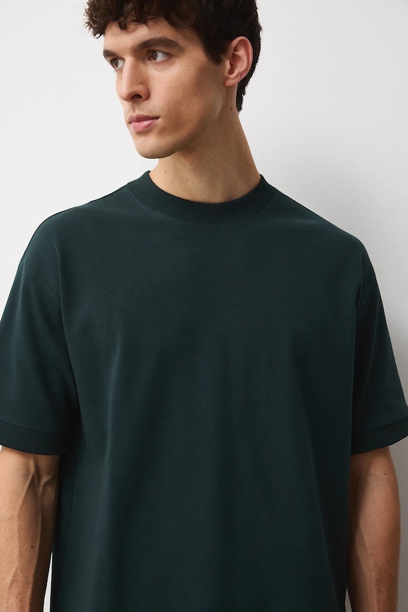 T-shirt męski interlock gładki turkusowy RS26-TSM100