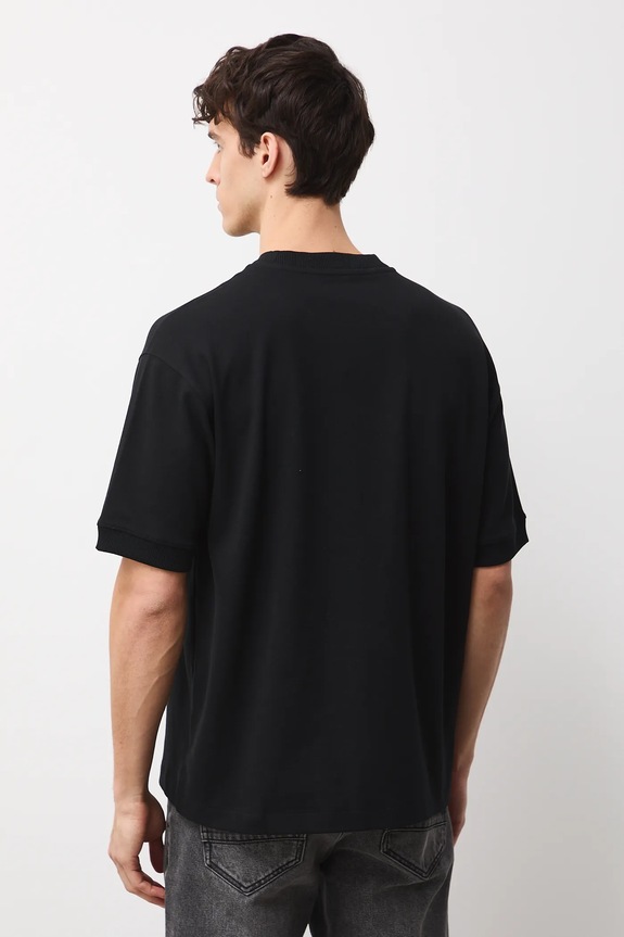 Odzież T-shirt męski interlock gładki RS26-TSM100 czarny