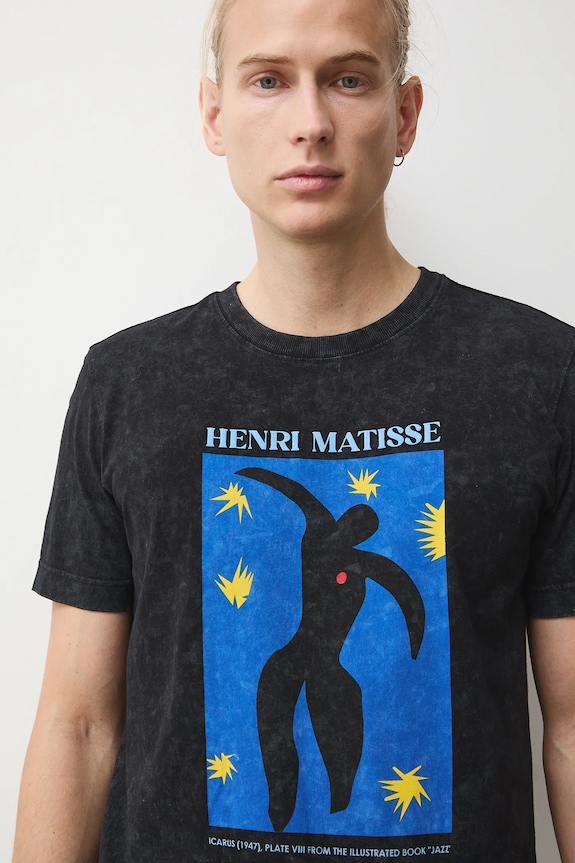 T-shirt bawełniany męski z kolekcji Eviva L'arte RS26-TSM251 czarny