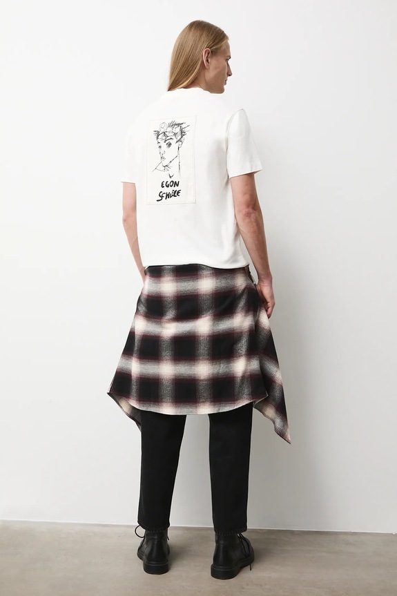 Odzież T-shirt bawełniany męski z kolekcji Eviva L'arte RS26-TSM252 beżowy