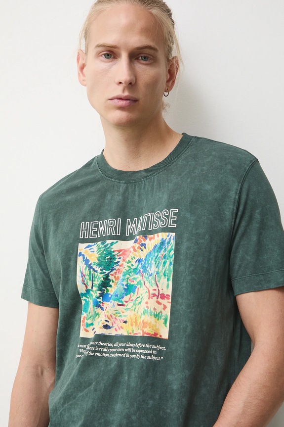 T-shirt bawełniany męski z kolekcji Eviva L'arte RS26-TSM253 zielony