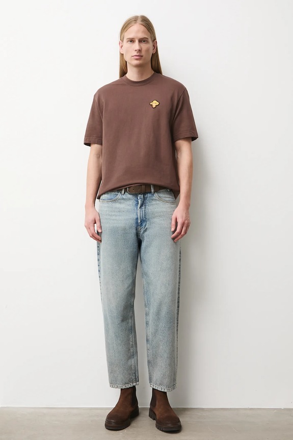 Bavlnené tričko pánske z kolekcie Eviva L'arte RS26-TSM254 hnedá RS26