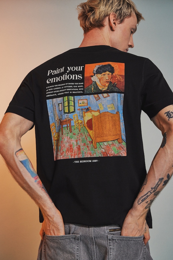 T-shirt bawełniany męski z kolekcji Eviva L'arte RS26-TSM261 czarny RS26