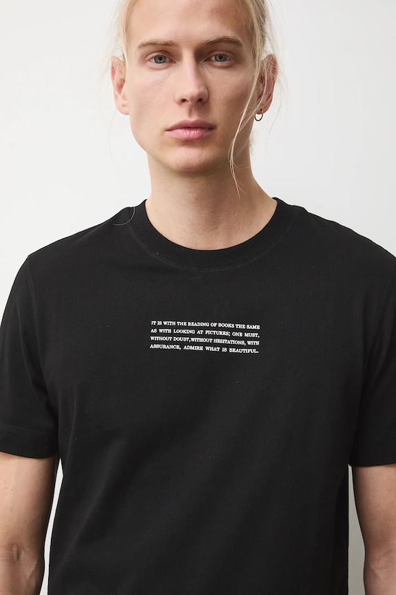 T-shirt bawełniany męski z kolekcji Eviva L'arte czarny RS26-TSM261