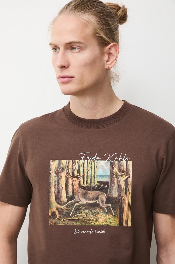 T-shirt męski z kolekcji Frida RS26-TSM265 brązowy RS26