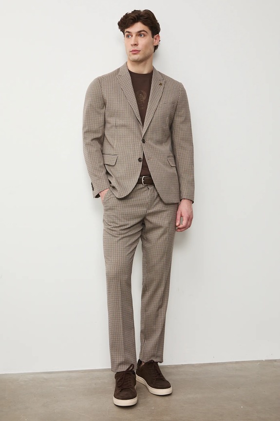 Bavlnené tričko pánske s potlačou RS26-TSM303 hnedá RS26