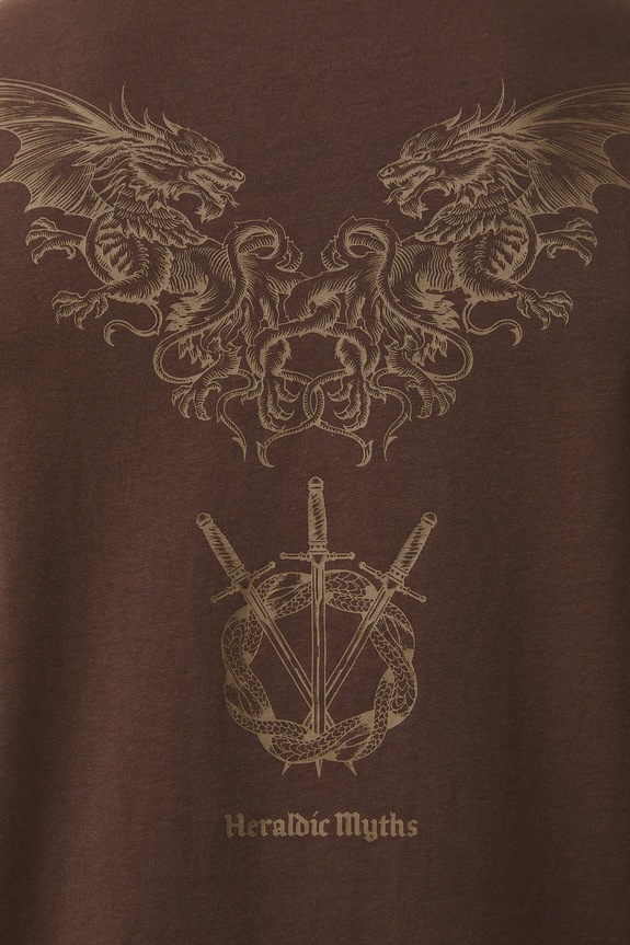 Bavlnené tričko pánske s potlačou RS26-TSM303 hnedá