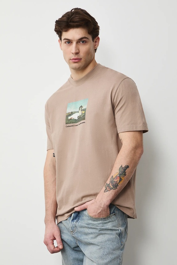 Medicine t-shirt in cotone rilassato beige RS26-TSM353