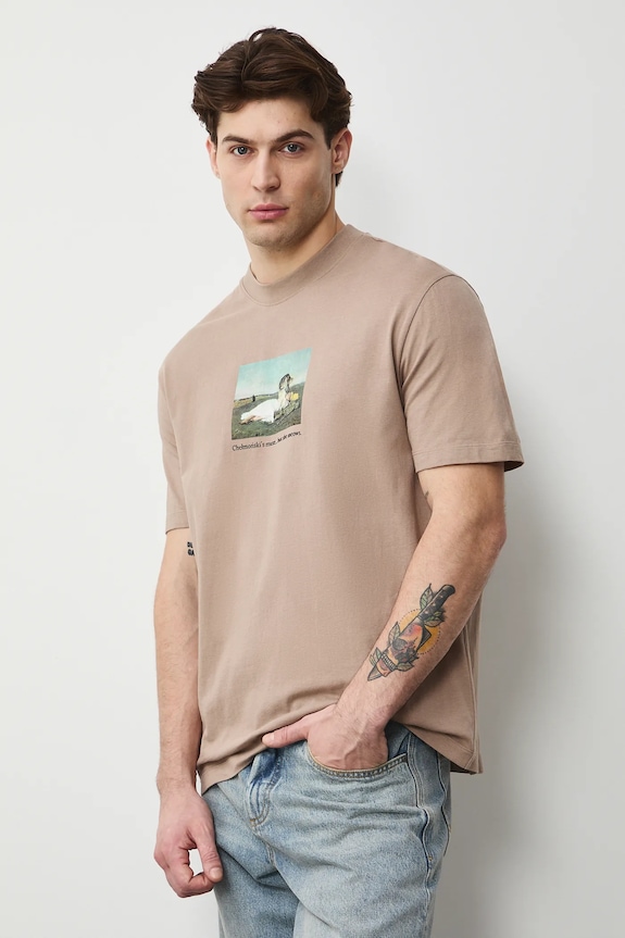 Medicine t-shirt in cotone rilassato beige RS26-TSM353