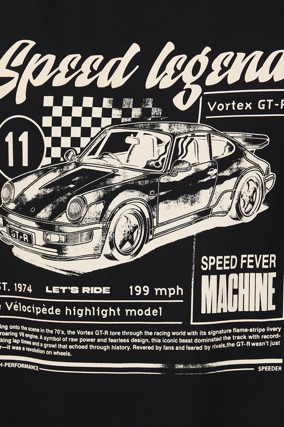 Bavlnené tričko pánske s potlačou RS26-TSM400 čierna