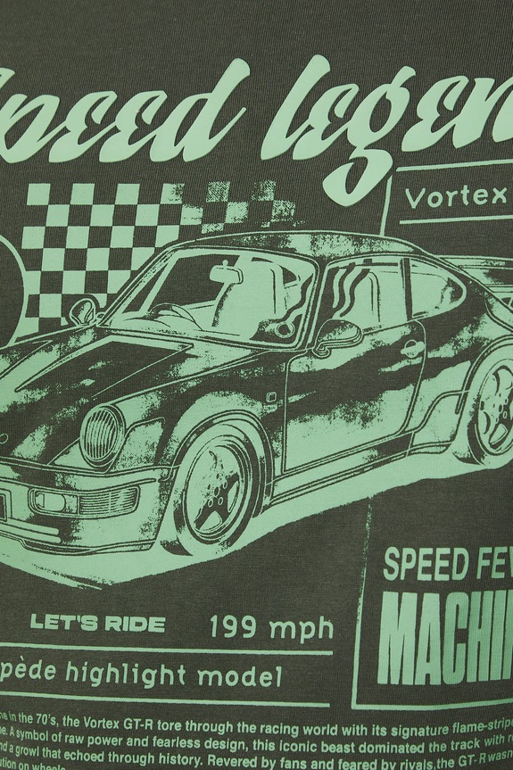 Bavlnené tričko pánske s potlačou RS26-TSM408 zelená