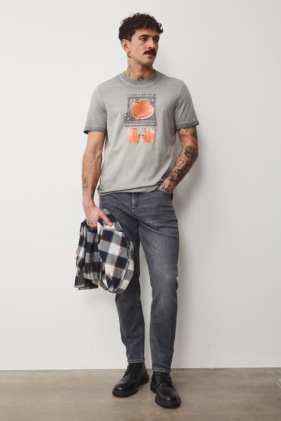 Odzież Medicine t-shirt męski bawełniany RS26-TSM457 szary