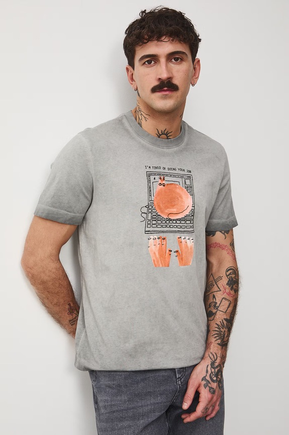 Medicine t-shirt męski bawełniany szary RS26-TSM457
