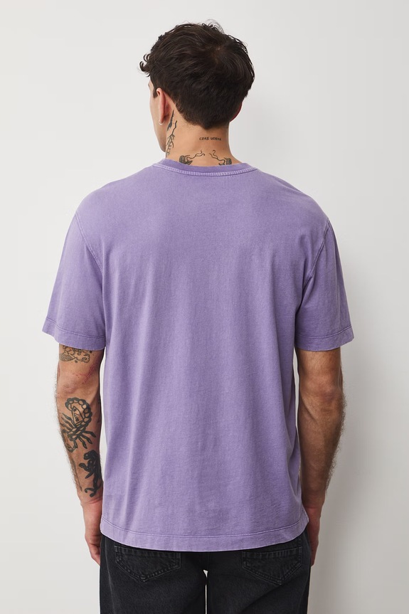 T-shirt męski bawełniany Lola Styrylska, Grafika Polska fioletowy RS26-TSM458