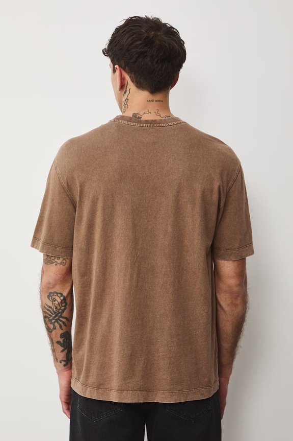 T-shirt męski bawełniany Lola Styrylska, Grafika Polska brązowy RS26-TSM458