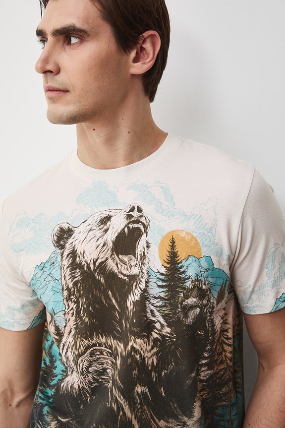 T-shirt męski bawełniany z elastanem multicolor RS26-TSM501