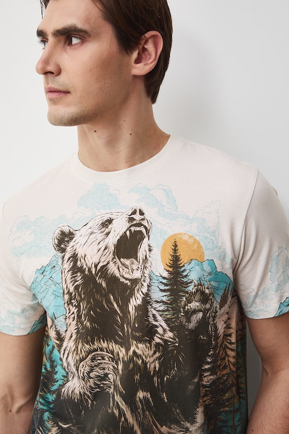 T-shirt męski bawełniany z elastanem multicolor RS26-TSM501