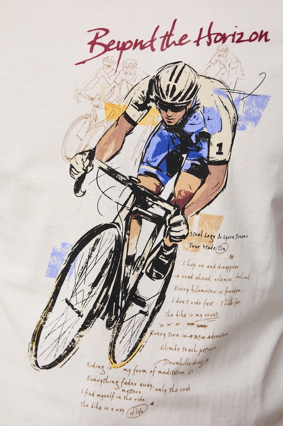 T-shirt męski bawełniany RS26-TSM502 beżowy