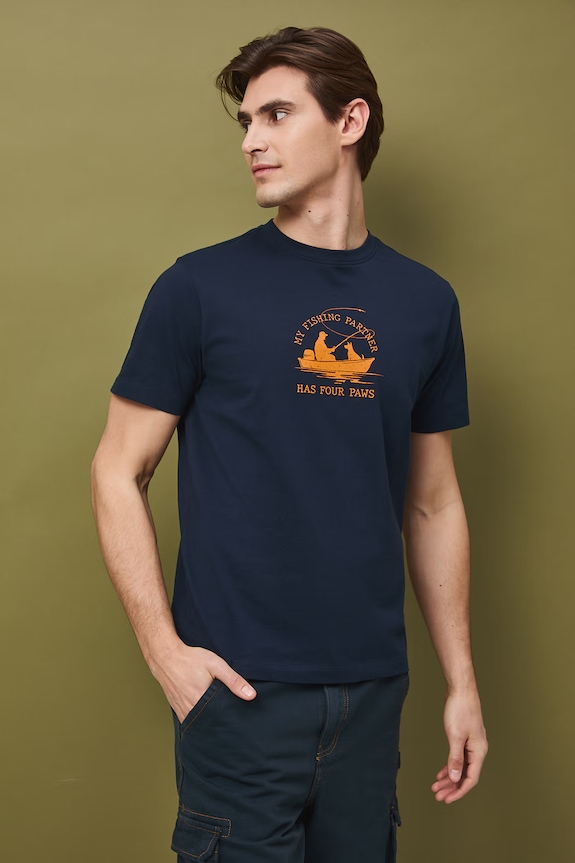 t-shirt męski bawełniany granatowy RS26-TSM504