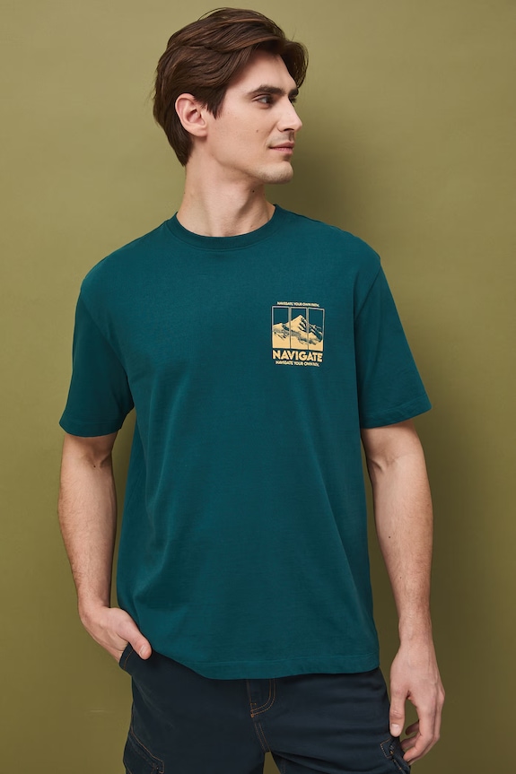 Odzież T-shirt męski bawełniany RS26-TSM506 turkusowy