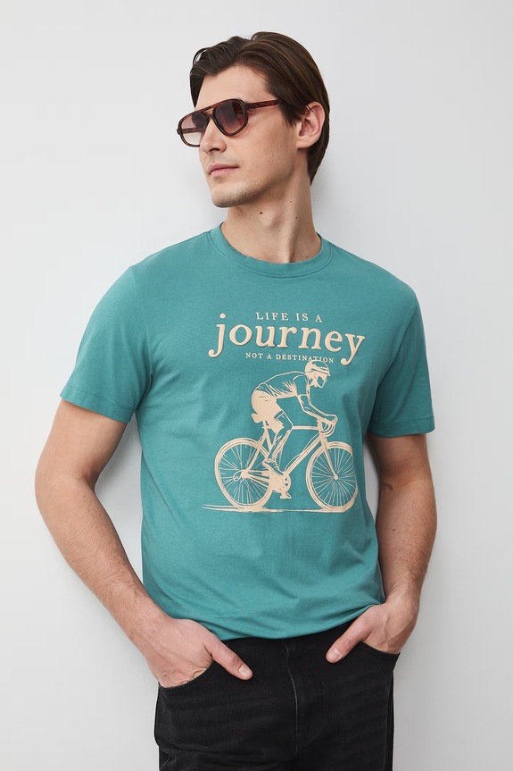 T-shirt męski bawełniany RS26-TSM510 turkusowy RS26