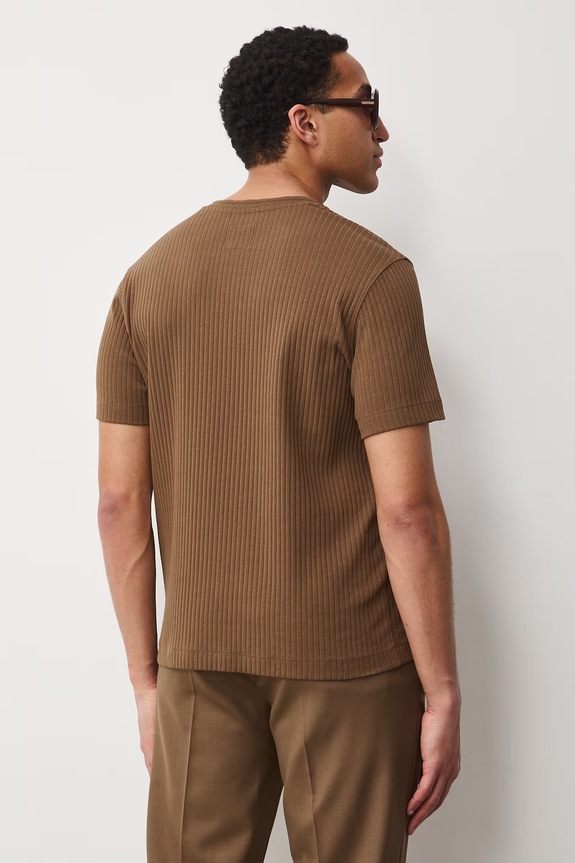 Ρούχα Medicine t-shirt ανδρικό από βαμβάκι με ελαστάν RS26-TSM600 καφέ