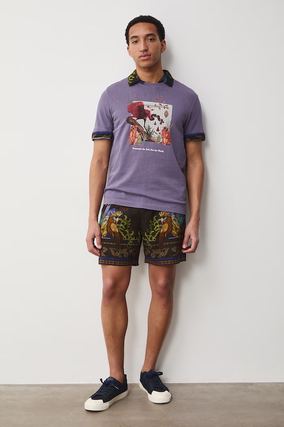 Tričko pánske bavlnené z kolekcie Ilona Tambor x Medicine RS26-TSM653 fialová RS26