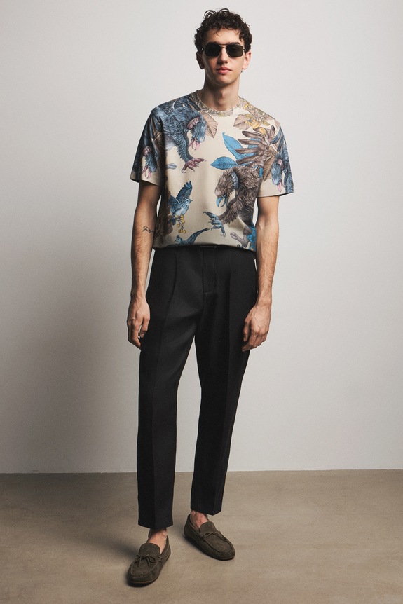 Medicine t-shirt męski bawełniany z elastanem beżowy RS26-TSM660