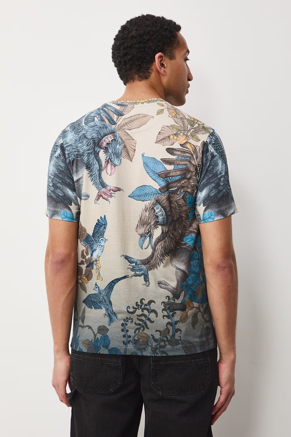 Medicine t-shirt męski bawełniany z elastanem beżowy RS26-TSM660