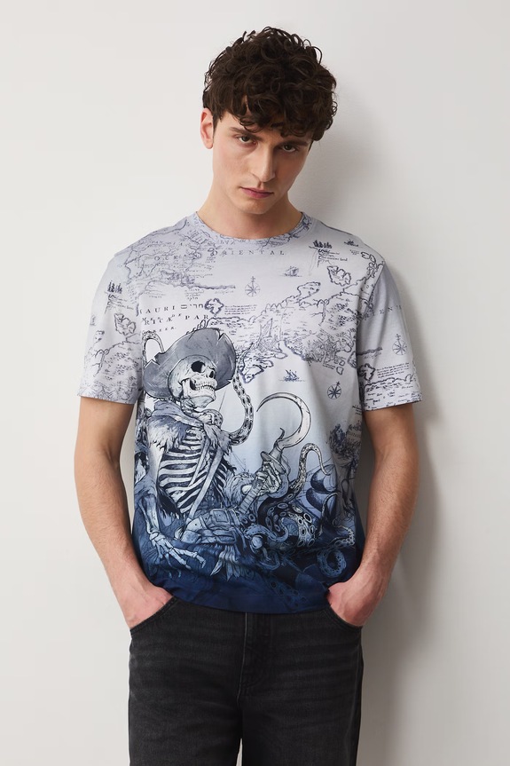 T-shirt męski bawełniany z elastanem RS26-TSM701 multicolor RS26