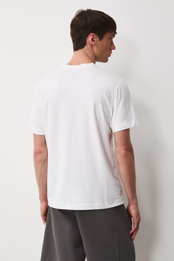Odzież T-shirt męski bawełniany z elastanem RS26-TSM704 biały