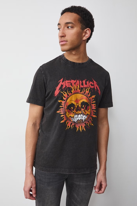 T-shirt męski bawełniany Metallica szary RS26-TSM770