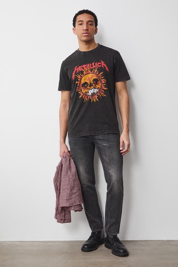 T-shirt męski bawełniany Metallica RS26-TSM770 szary RS26