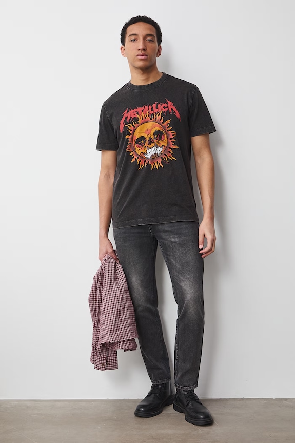T-shirt męski bawełniany Metallica RS26-TSM770 szary RS26
