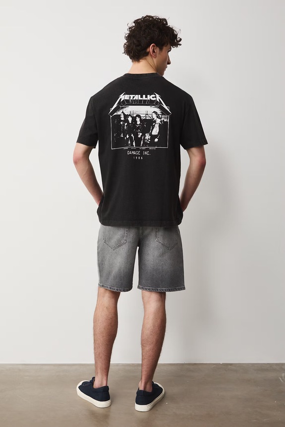 T-shirt męski bawełniany Metallica czarny RS26-TSM771