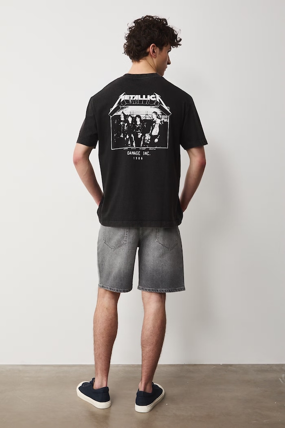 T-shirt męski bawełniany Metallica czarny RS26-TSM771