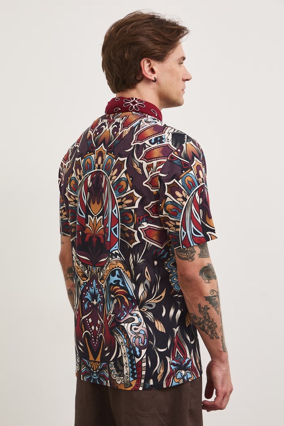 Odzież Medicine T-shirt męski bawełniany z elastanem RS26-TSM801 fioletowy