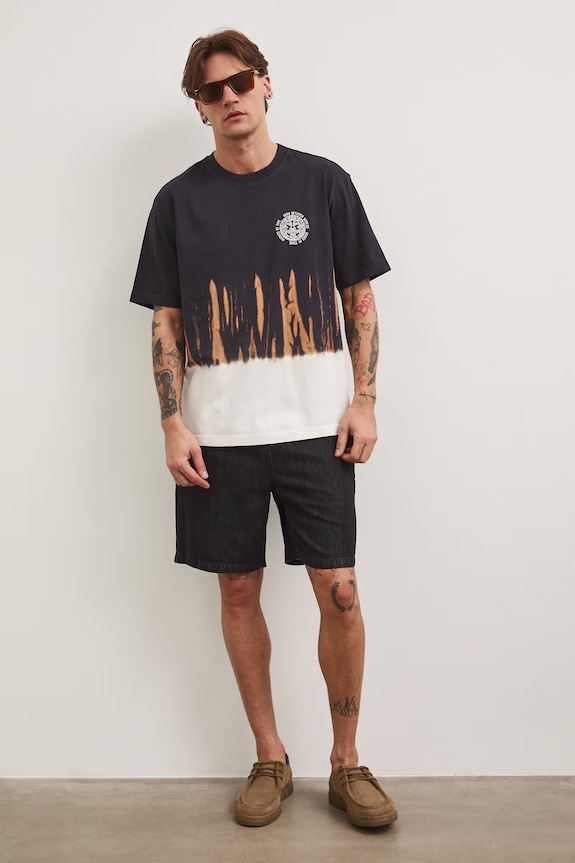 T-shirt męski bawełniany czarny RS26-TSM804