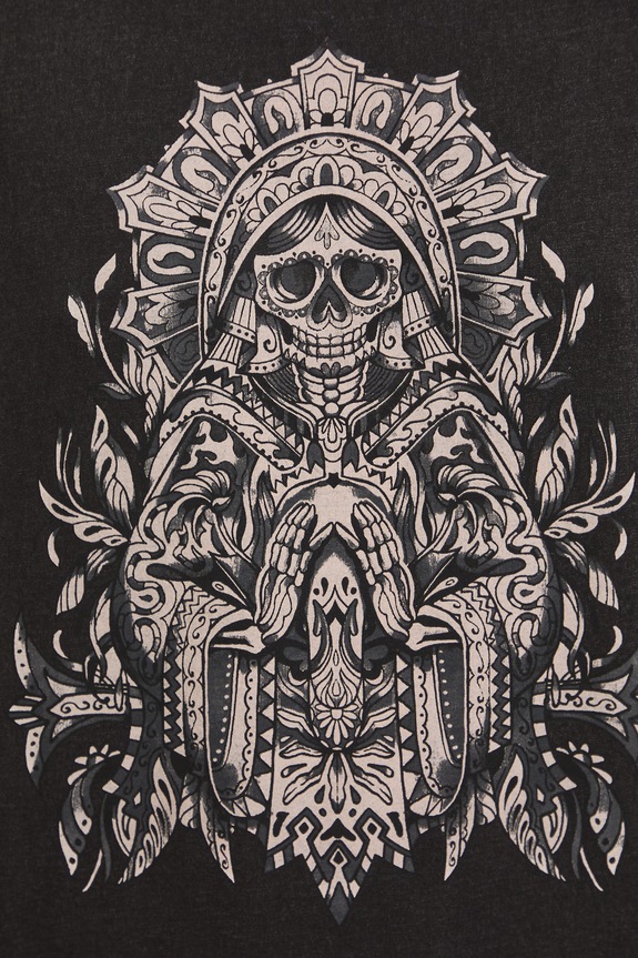 T-shirt bawełniany z nadrukiem szary RS26-TSM805