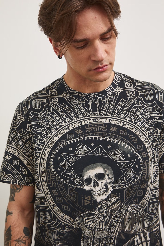 Medicine T-shirt męski bawełniany z elastanem czarny RS26-TSM806