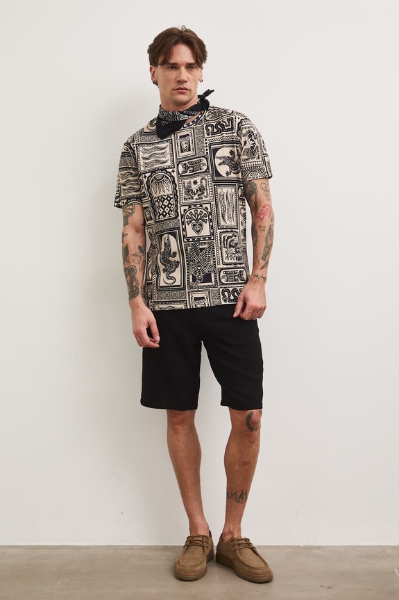 Medicine t-shirt męski bawełniany z elastanem RS26-TSM807 beżowy RS26