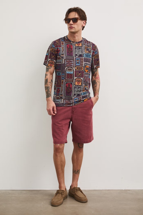 T-shirt męski bawełniany z elastanem RS26-TSM807 fioletowy RS26