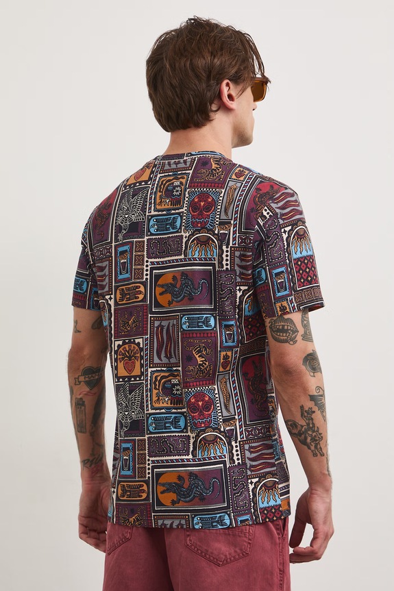 Odzież T-shirt męski bawełniany z elastanem RS26-TSM807 fioletowy