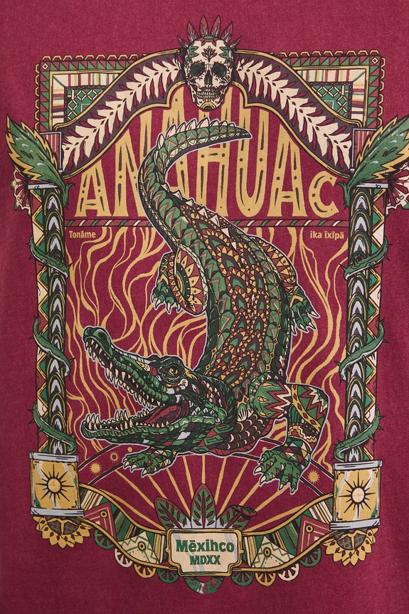 T-shirt męski bawełniany z nadrukiem RS26-TSM810 bordowy