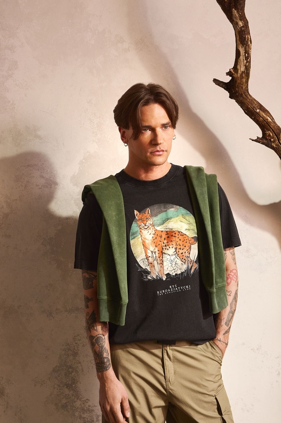 Medicine T-shirt męski bawełniany czarny RS26-TSM850