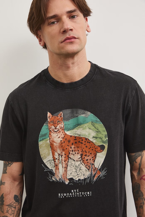 Medicine T-shirt męski bawełniany RS26-TSM850 czarny