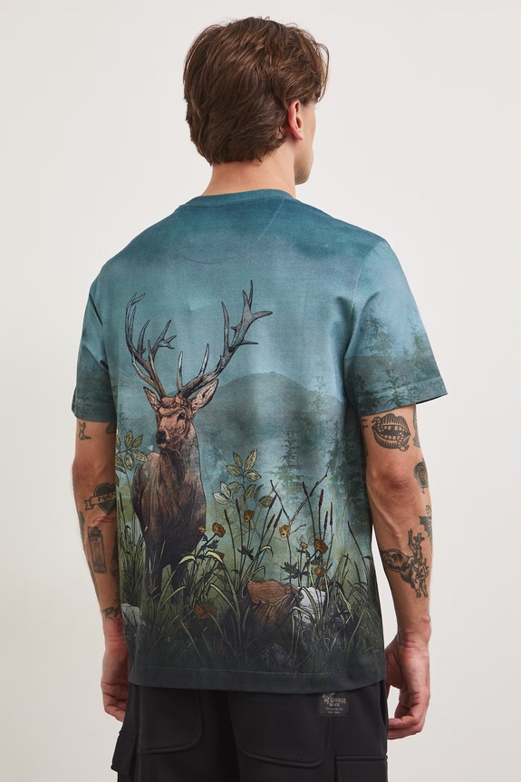 T-shirt męski bawełniany z elastanem z kolekcji Bieszczadzki Park Narodowy x Medicine multicolor RS26-TSM852